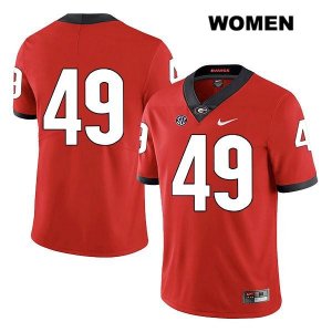 Women's Georgia Bulldogs NCAA #49 Koby Pyrz Nike Stitched Red Legend Authentic No Name College Football Jersey LDK2754II